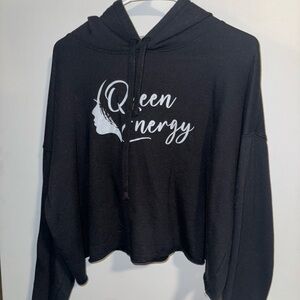 Queen Cropped Hoodie